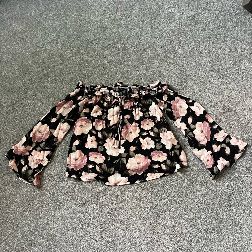 Off Shoulder Flowy Flowery top from American Eagle